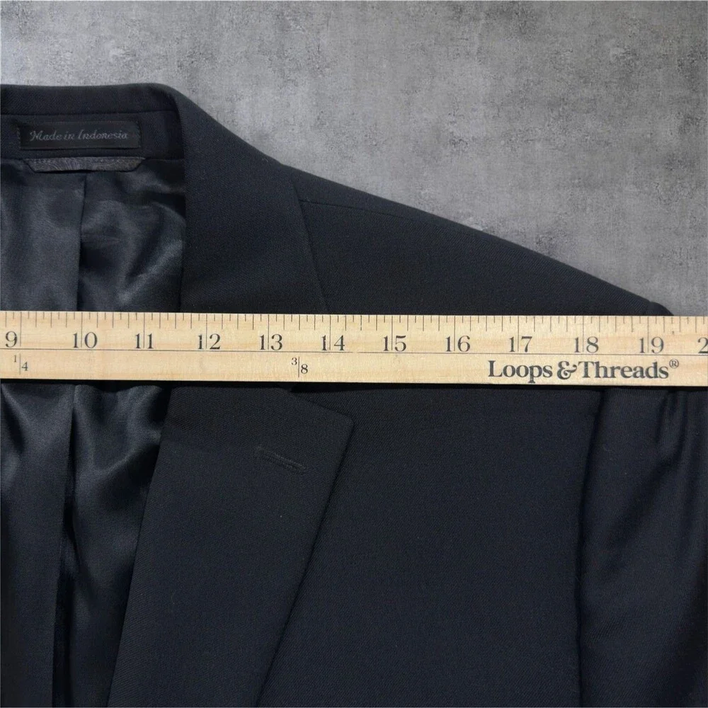 $395 Ralph Lauren Men’s Blazer 42R Black Wool Sport Coat 2 Button Suit Jacket